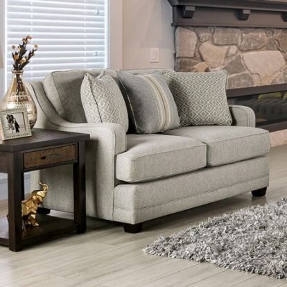 Furniture of America Stephney Transitional Foam Linen-Like Solid with Wood Gold-Gray Loveseat Model SM8193-LV