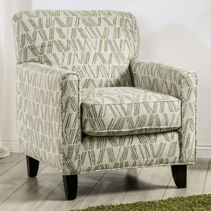 Furniture of America Gardner Transitional Foam Linen-Like Solid with Wood Gray-Green Chair Model SM8195-CH-PT