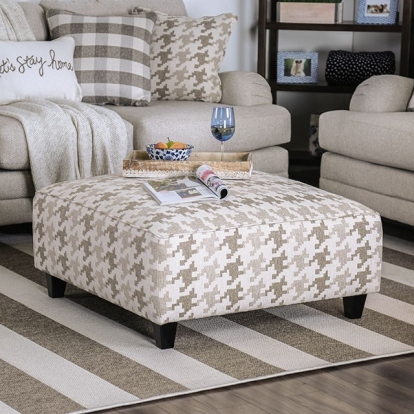 Christine Light Gray/Pattern Ottoman Model SM8280-OT by Furniture of America