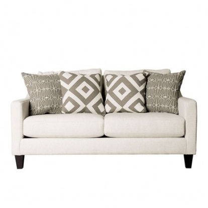 Furniture of America Parker Transitional Fabric Solid with Wood Ivory Love Seat Model SM8563-LV