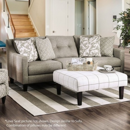 Furniture Of America Dorset Transitional Burlap Weave, Solid Wood, Others Light Gray Love Seat | SM8564-LV