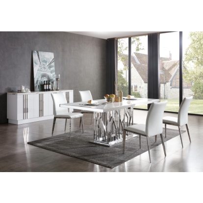 VIG Furniture White Dining Table SKU VGVCT8919-M-STL - Product ID 75535