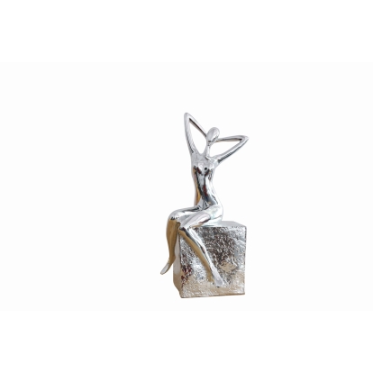Modrest Figure Modern Silver Scuplture Sculpture Silver furniture-00171053 Vig Furniture VGTHTH-093-SLV