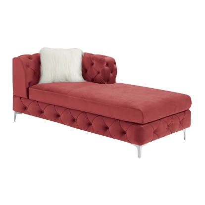 Poundex Raf Chaise/ Red Velvet Model F8963