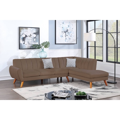 Poundex 2-Piece Sectional Set With 2 Accent Pillows Model F8868
