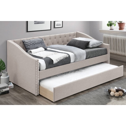 Poundex Day Bed With Slats + Trundle Model F9455