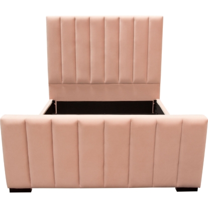 Diamond Sofa VENUSPNEKBED Venus King Bed Vertical Channel Tufted Blush Pink Velvet