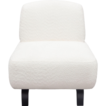 Diamond Sofa VESPERACWH Vesper Armless Chair White Faux Shearling Black Wood