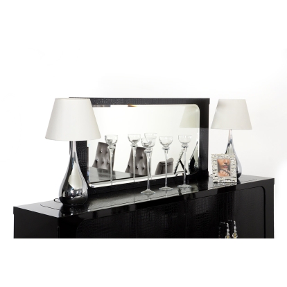 Baccarat Transitional Black Crocodile Lacquer Mirror Mirror Black furniture-00116643 Vig Furniture VGUNRW408-150-BLK