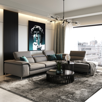 VIG Furniture Gray Sectional Sofa SKU VGCCVIOLA-KIM-BRN-RAF-SECT - Product ID 78838