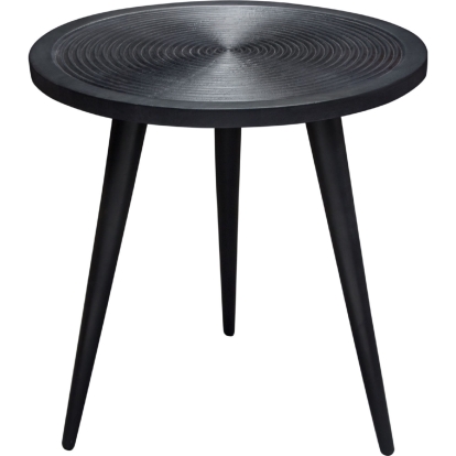 Diamond Sofa VORTEXETBL Vortex Round End Table Black Solid Mango Wood & Iron