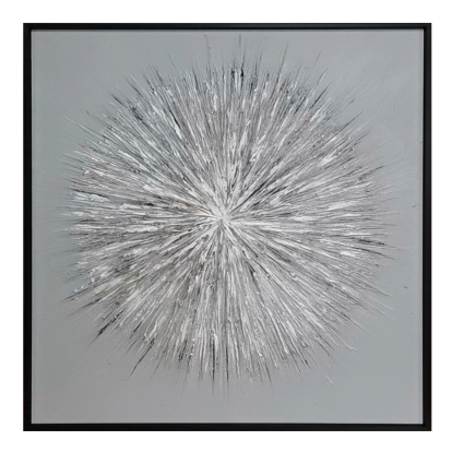 Modrest Silver 24"x24" Sculpted Wall Hanging Painting Silver furniture-00181332 Vig Furniture VGTH-235301