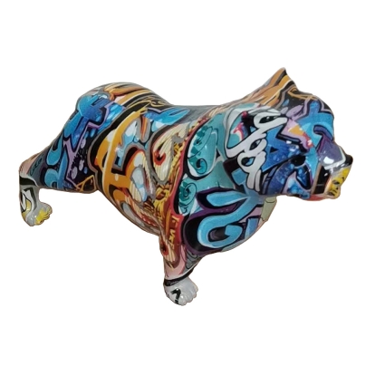 Modrest Graffiti French Bulldog Modern Multi-Color Sculpture Sculpture Multi-Toned furniture-00181340 Vig Furniture VGTH-235352