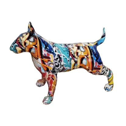 Modrest Graffiti Bull Terrier Modern Multi-Color Sculpture Sculpture Multi-Toned furniture-00181338 Vig Furniture VGTH-235340