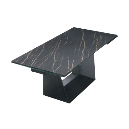 Modrest Baldwin - Modern Black Ceramic & Black Metal Extendable Dining Table Dining Table Black furniture-00181689 Vig Furniture VGNS-GD8684-CB-BLK