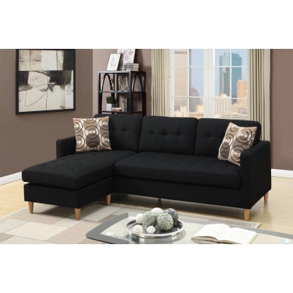 Poundex Reversible Sectional Set With 2 Accent Pillows Model F7084