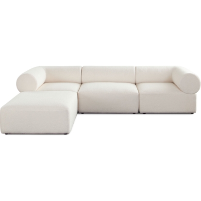 Diamond Sofa ZIA2SC1AC1OTIV Zia 4 Piece Modular Reversible Chaise Sectional Ivory Sherpa Fabric