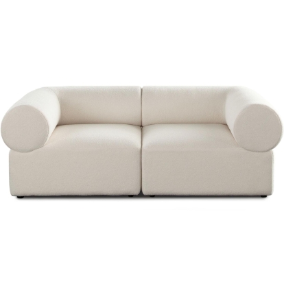 Diamond Sofa ZIA2SCIV Zia 2 Piece Modular Sofa Ivory Sherpa Fabric